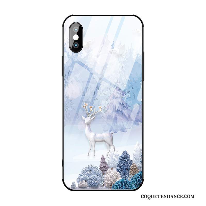 iPhone Xs Max Coque Verre Étui Créatif Dessin Animé Nouveau